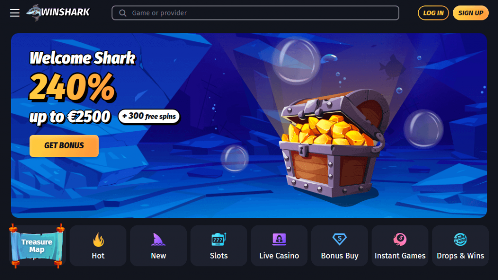 Winshark Casino Willkommensbonus-Banner