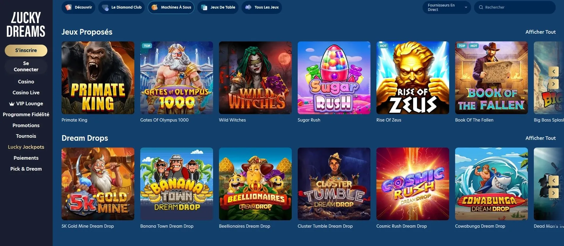 Lucky Dreams casino Bibliothèque de jeux Lucky Dreams Casino Jeux