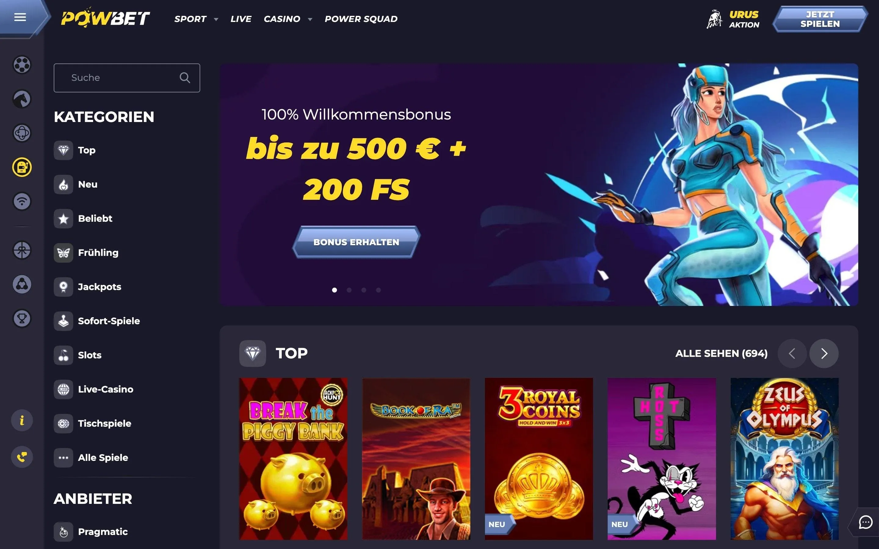 Powbet mit CHF